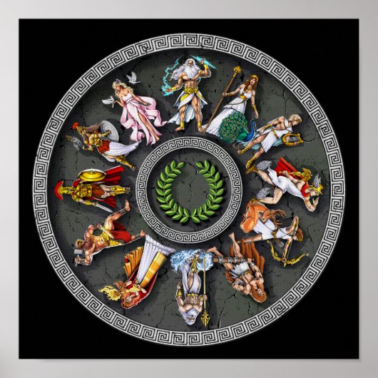 Oudgriekse mythologie goden poster (Voorkant)