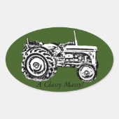  oudGrijs massey fergison trekker Ovale Sticker (Voorkant)