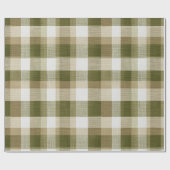 Oudgroene rustieke geruite patroon cadeaupapier (Vlak)