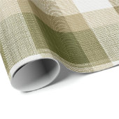 Oudgroene rustieke geruite patroon cadeaupapier (Rol Hoek)