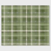 Oudgroene rustieke geruite patroon cadeaupapier (Vlak)