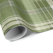 Oudgroene rustieke geruite patroon cadeaupapier (Rol Hoek)