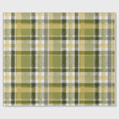 Oudgroene rustieke geruite patroon cadeaupapier (Vlak)