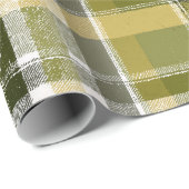 Oudgroene rustieke geruite patroon cadeaupapier (Rol Hoek)