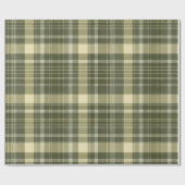 Oudgroene Rustieke Geruite Plaid Patroon Cadeaupapier (Vlak)