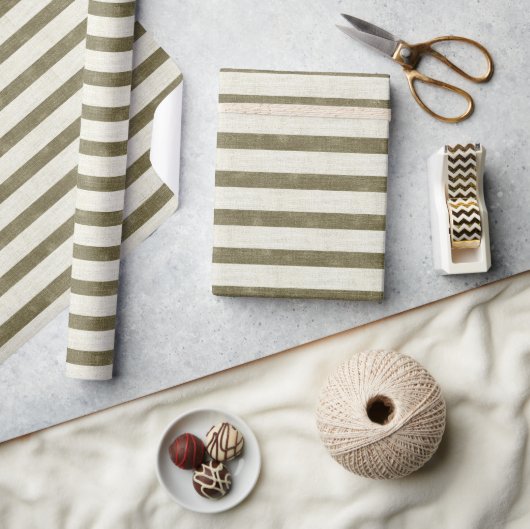 Oudgroene strepen inpakpapier (Crafts)
