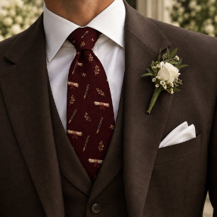 Oudh Geld Huwelijksuitnodiging Rol Burgundy Stropdas