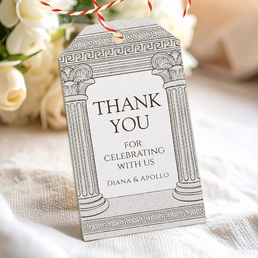 Oudheidkundig themafeest cadeaulabel