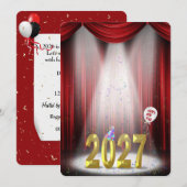 Oudjaar 2027 Feest In de Schijnwerpers Kaart (Voorkant / Achterkant)