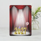 Oudjaar 2027 Feest In de Schijnwerpers Kaart (Staand voorkant)