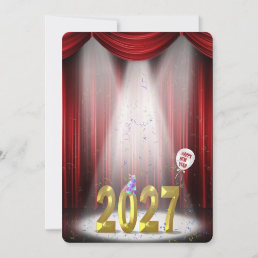 Oudjaar 2027 Feest In de Schijnwerpers Kaart (Voorkant)