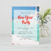 Oudjaarsavond Beach Party Kaart (Staand voorkant)