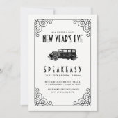 OUDJAARSAVOND FEest UITNODIGING | Jaren 20 Spreek  (Voorkant)