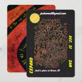 OUDJAARSAVOND UITNODIGING & kerstkaart voor het ap (Voorkant / Achterkant)