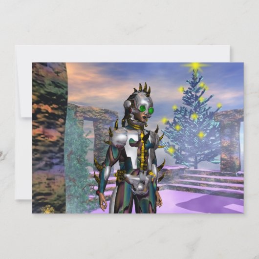 OUDJAARSAVOND VAN EEN CYBORG FEESTDAGENKAART (Voorkant)