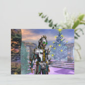 OUDJAARSAVOND VAN EEN CYBORG FEESTDAGENKAART (Staand voorkant)