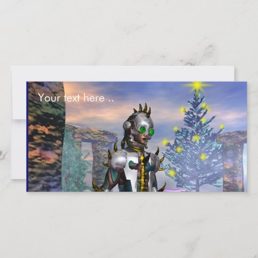 OUDJAARSAVOND VAN EEN CYBORG FEESTDAGENKAART (Voorkant)