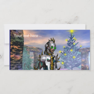 OUDJAARSAVOND VAN EEN CYBORG FEESTDAGENKAART