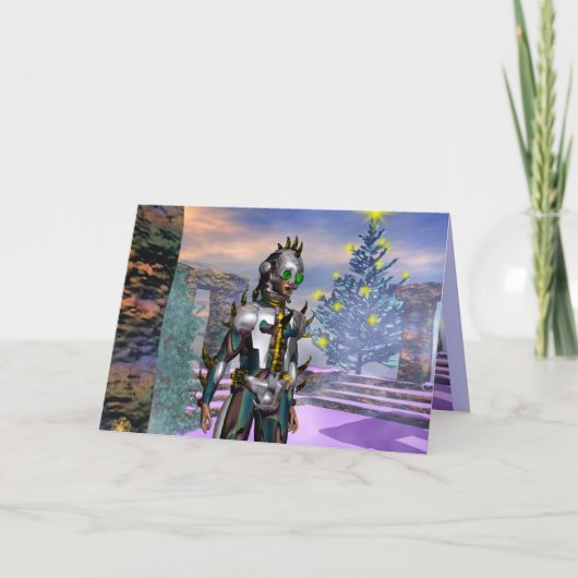 OUDJAARSAVOND VAN EEN CYBORG GEVALLEN... FEESTDAGEN KAART (Voorkant)