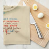 Oudjaarsbabys Klok Antiek Theedoek (Quarter Fold)