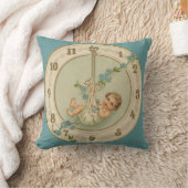 Oudjaarsbabys Vintage Klok Kussen (Deken)