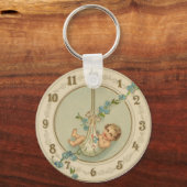 Oudjaarsbabys Vintage Klok Sleutelhanger (Voorkant)
