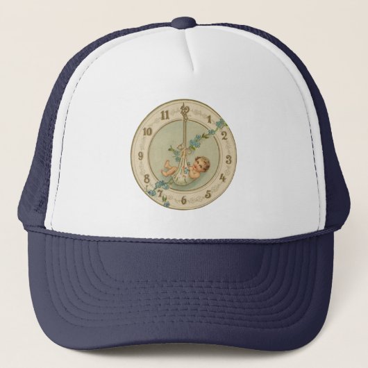 Oudjaarsbabys Vintage Klok Trucker Pet (Voorkant)