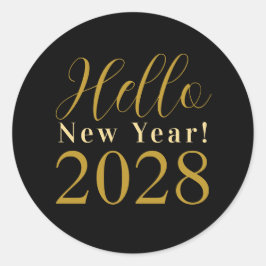 Oudjaarsfeest Black Gold Ronde Sticker