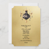 Oudjaarsfeest Uitnodiging Zwart en Goud (Achterkant)