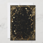 Oudjaarsmenu | Elegant Zwart & Goud Glitter Kaart (Achterkant)