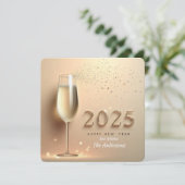 Oudjaarswens met Champagne Feestdagenkaart (Staand voorkant)