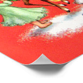 Oudjarige kerst Angels en rendieren Poster (Hoek)