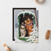 Oudjarige kerstfeestdag voegt sentiment toe notitiekaartje (Voorkant / Achterkant in situ)