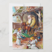 Oudjarige Kerstman Santa Angels wekt het gevoel Notitiekaartje (Voorkant)
