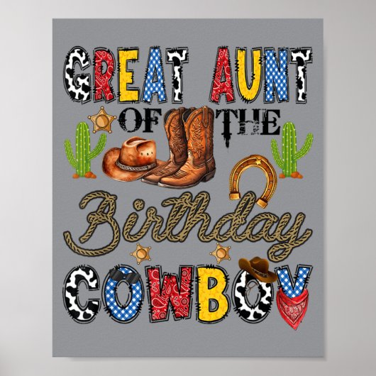 Oudoom van de Cowboy Western Verjaardag Poster (Voorkant)
