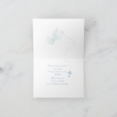 Oudoopchristening Duif op Blauwe Achtergrond Kaart (Binnen)