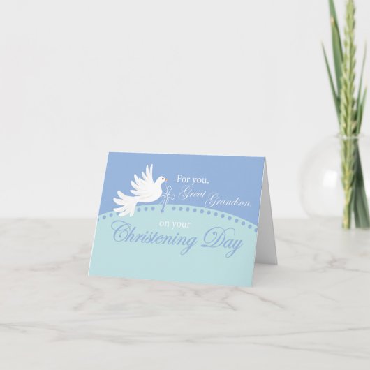 Oudoopchristening Duif op Blauwe Achtergrond Kaart (Voorkant)