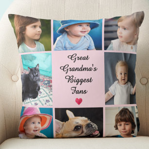 Oudovertante Cadeau Aangepaste 8 Foto Sjabloon Roz Kussen