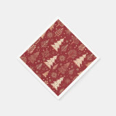 Oudrood toile kerstboompatroon servet (Hoek)