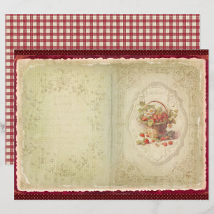 Oudroze aardbeiboerderij scrapbookpapier