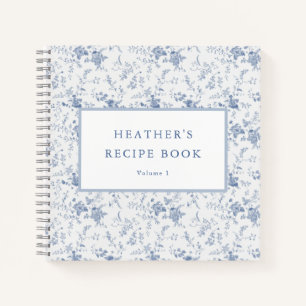 Oudroze Blauwe Bloemige Persoonlijke Recepten Notitieboek