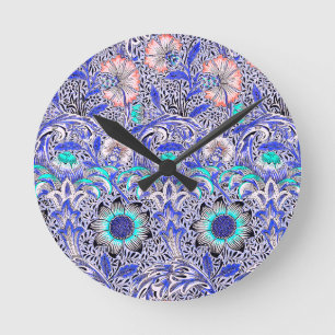 Oudroze blauwe roze William Morris's Corncockle Ronde Klok