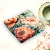 Oudroze bloemenaquarel tissuepapier