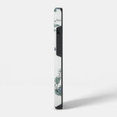 Oudroze bloemenbehang iPhone hoesje (Linkerkant)