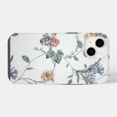 Oudroze bloemenbehang iPhone hoesje (Achterkant horizontaal)
