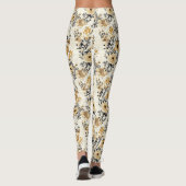 Oudroze bloemmotief met reeën leggings (Achterkant)
