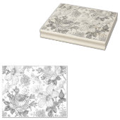 Oudroze bloempatroon met rozen rubberstempel (Gestempeld)