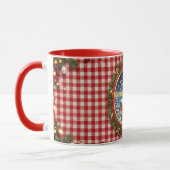 Oudroze geruite Kerstmis Mok (Links)