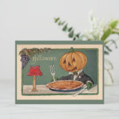 oudroze halloween aanpasbare kunst feestdagenkaart (Staand voorkant)