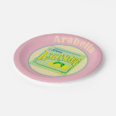 Oudroze limonade bordje citroenfruit zomer papieren bordje (Gekanteld)